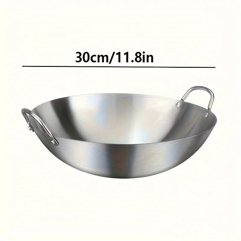 Wok de acero inoxidable con dos asas