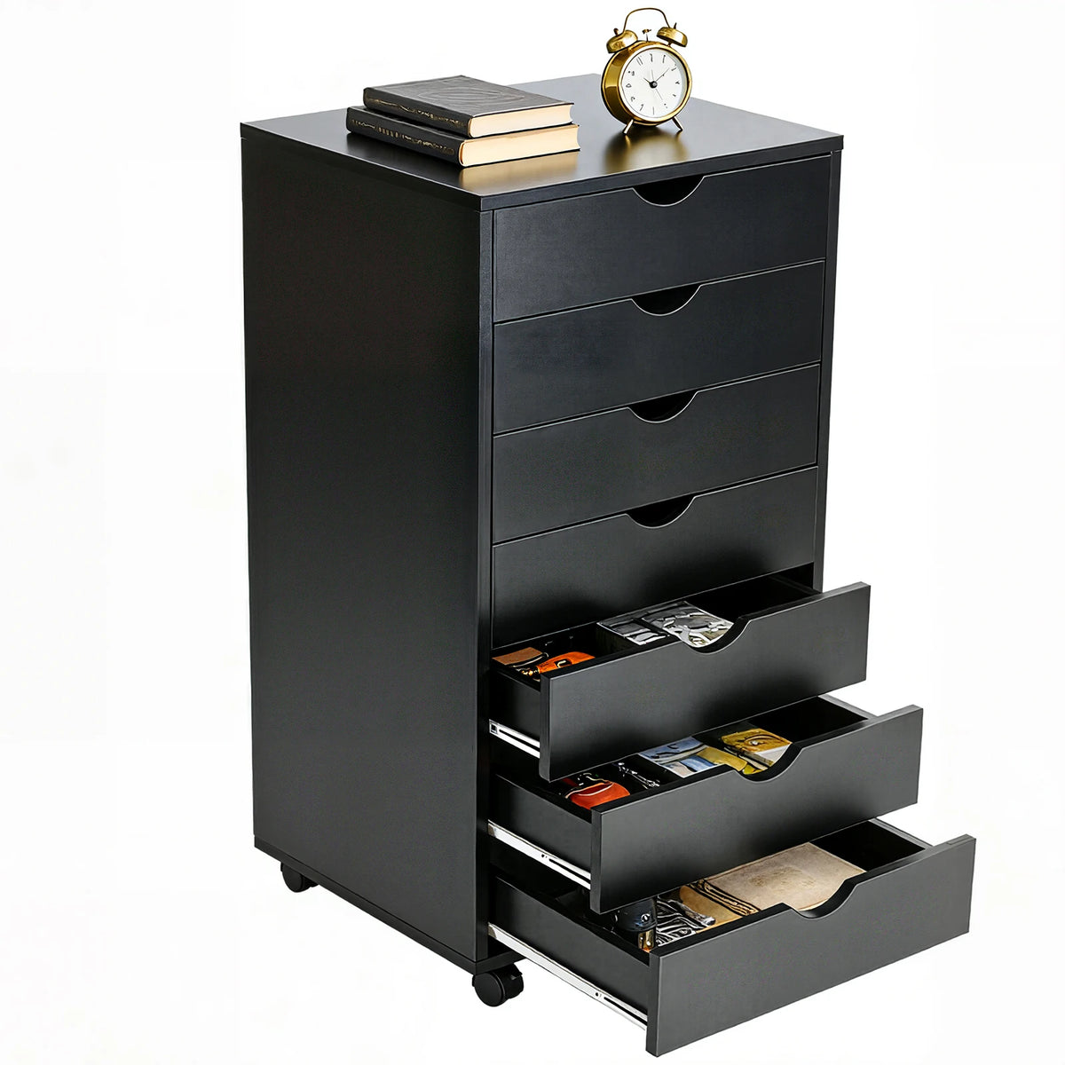 Meuble de rangement en bois à 7 tiroirs