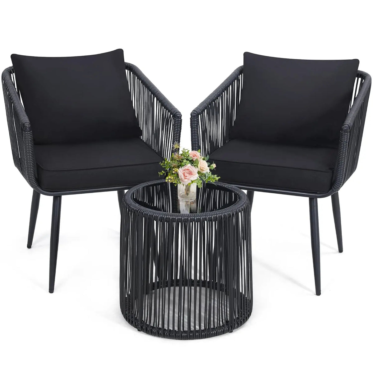 Juego de muebles de exterior de mimbre