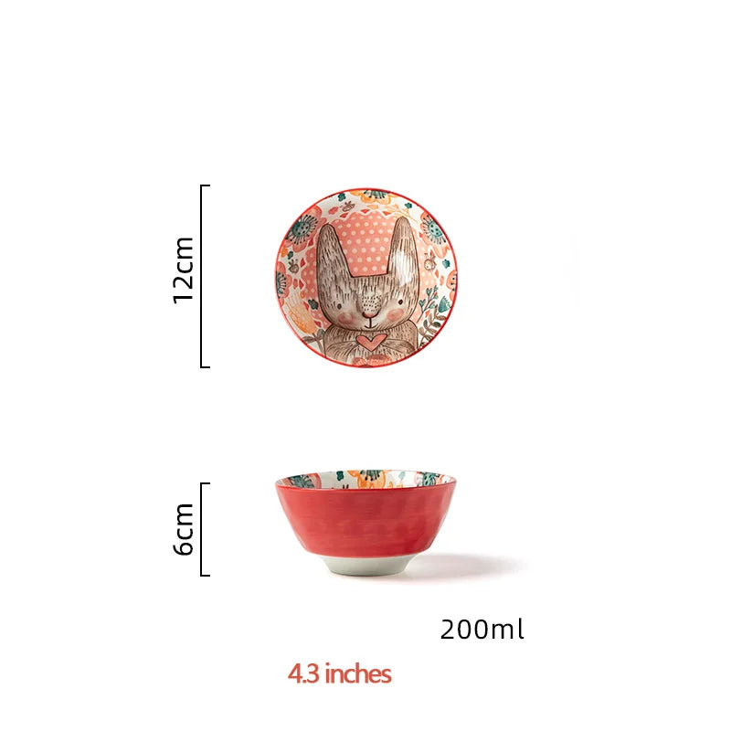 Cuenco o plato de cerámica con diseño de conejo