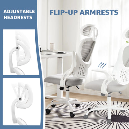 Chaise de bureau en maille avec accoudoirs relevables