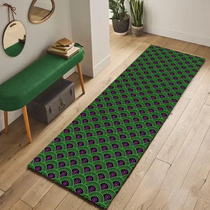 Alfombra pasillera geométrica antideslizante