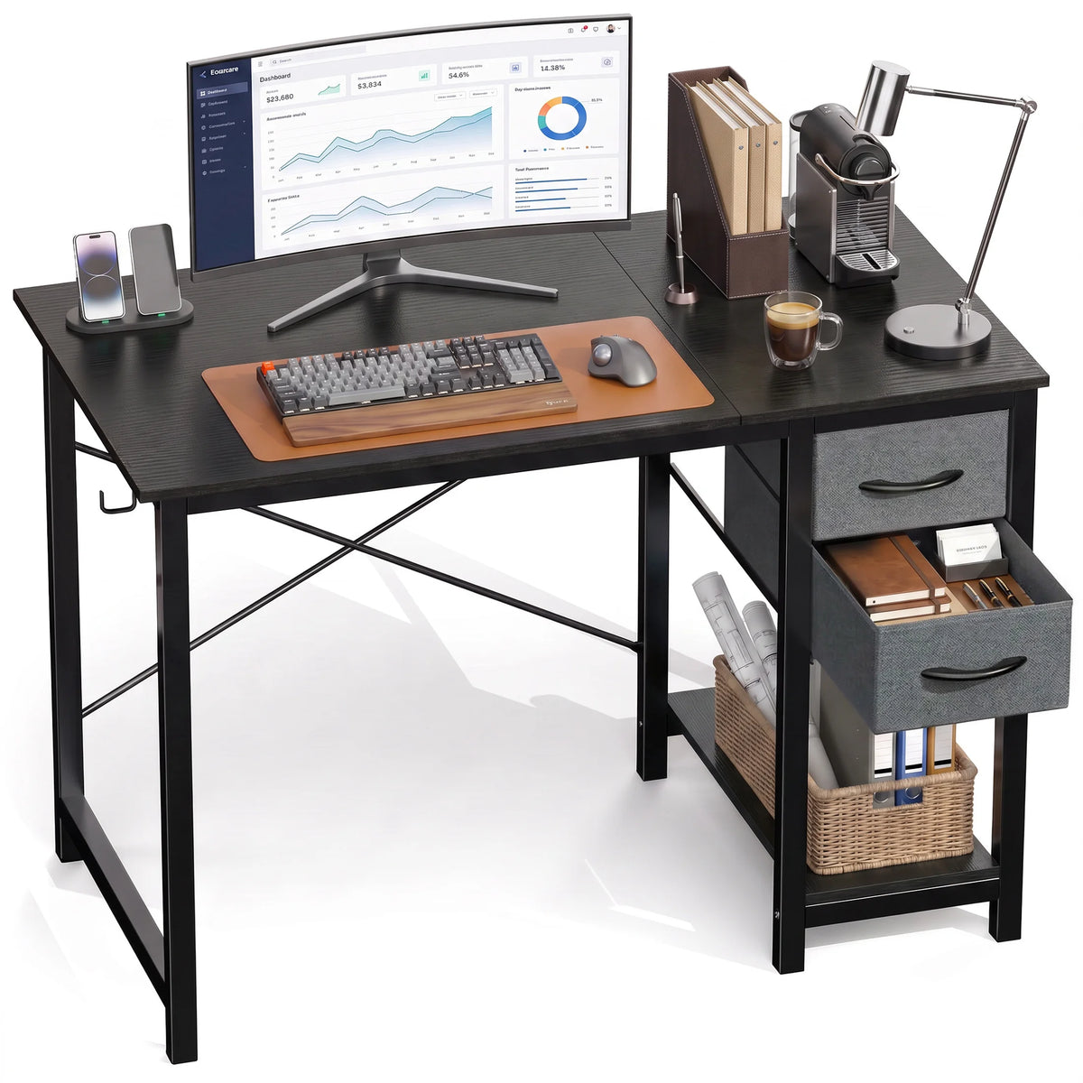 Bureau de 40 pouces avec tiroirs de rangement