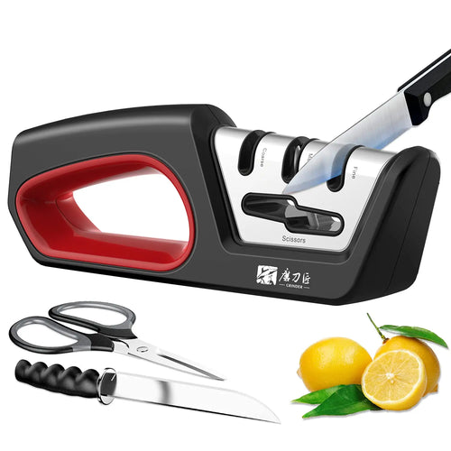 Afilador 4 en 1 para cuchillos y tijeras de cocina