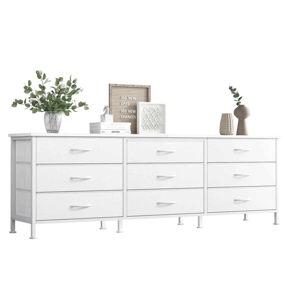 Mueble de TV de tela con 9 cajones