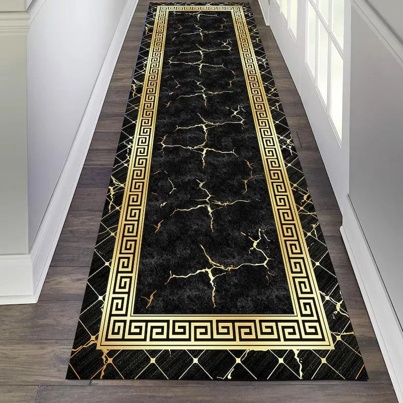 Alfombra pasillera geométrica antideslizante