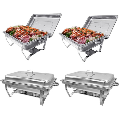Ensemble de chauffe-plats en acier inoxydable de 8 quarts