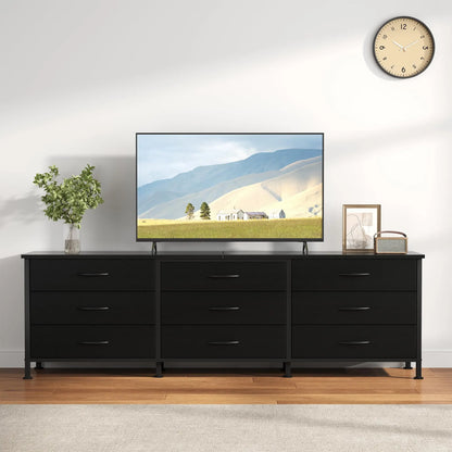 Mueble de TV de tela con 9 cajones