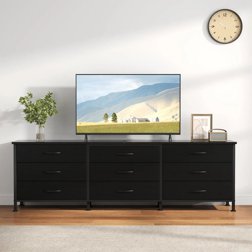 Mueble de TV de tela con 9 cajones