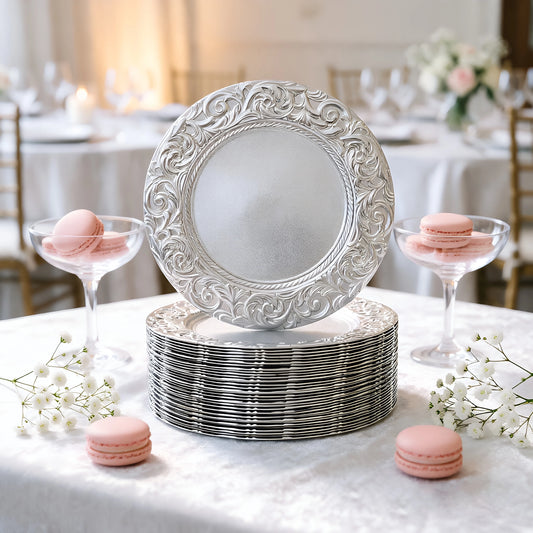 100-Piece Metallic Charger Plate Set