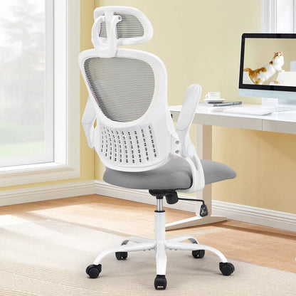 Chaise de bureau en maille avec accoudoirs relevables