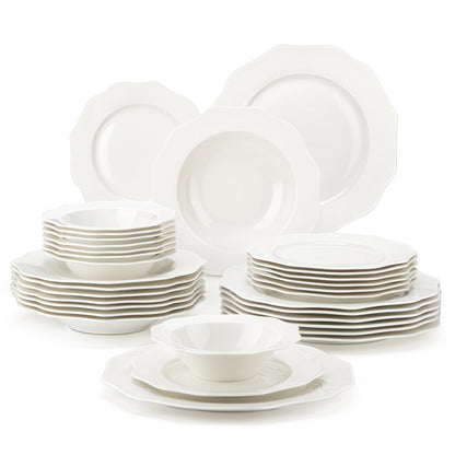 Gold-Rim Porcelain Dinnerware Set