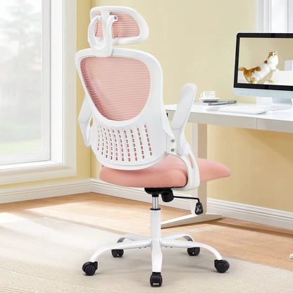 Chaise de bureau en maille avec accoudoirs relevables