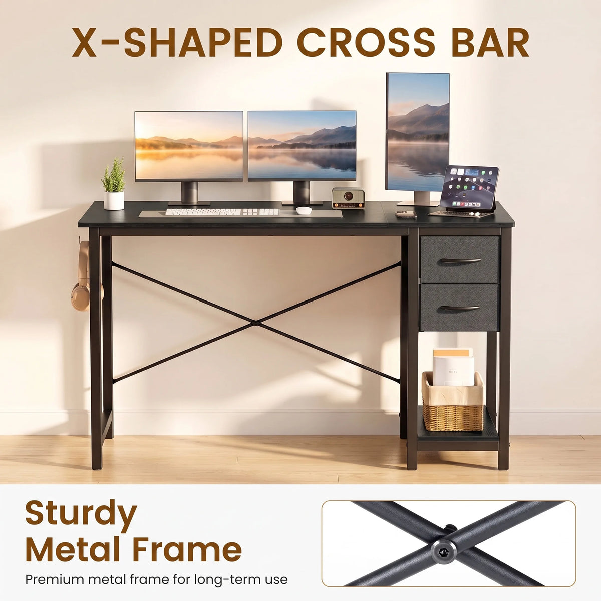 Bureau de 40 pouces avec tiroirs de rangement