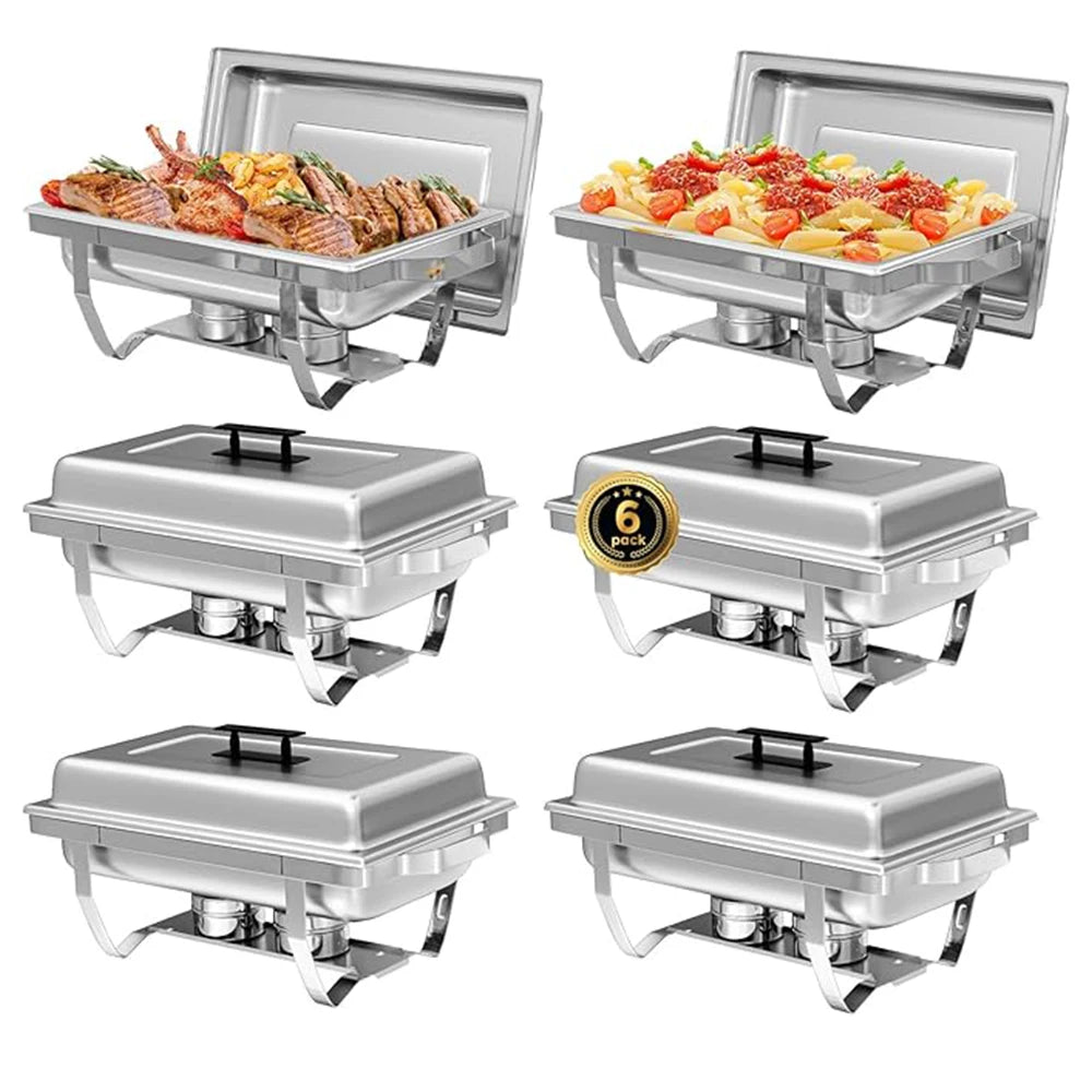 Ensemble de chauffe-plats en acier inoxydable de 8 quarts