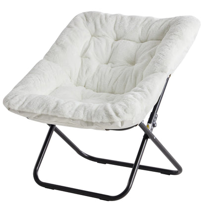 Silla platillo plegable de piel sintética de 28 pulgadas