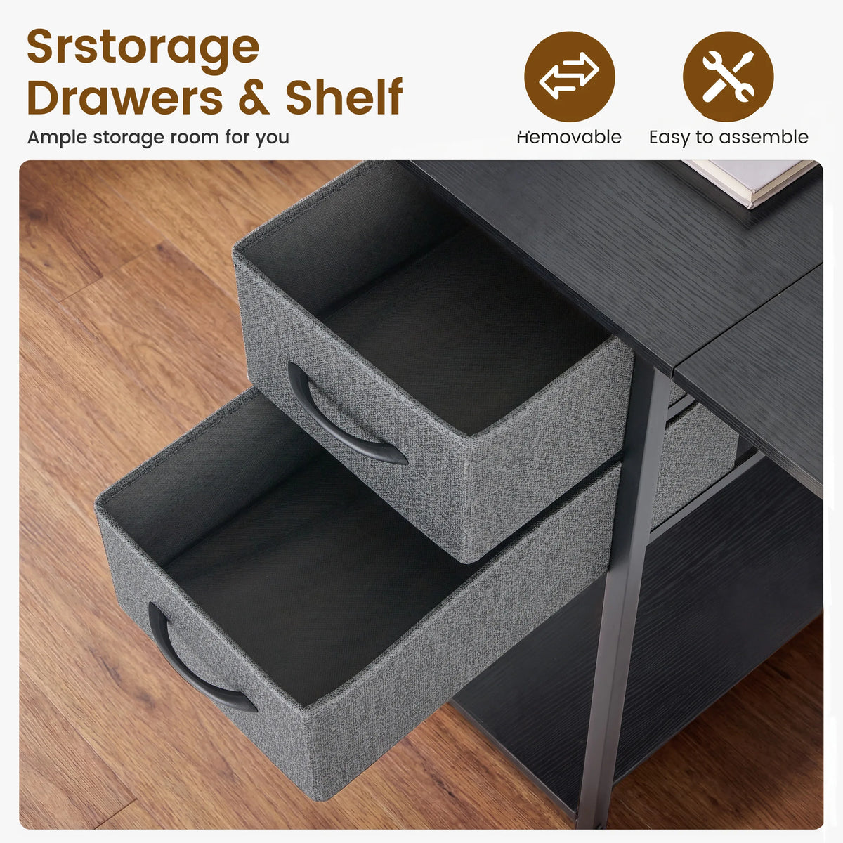 Bureau de 40 pouces avec tiroirs de rangement