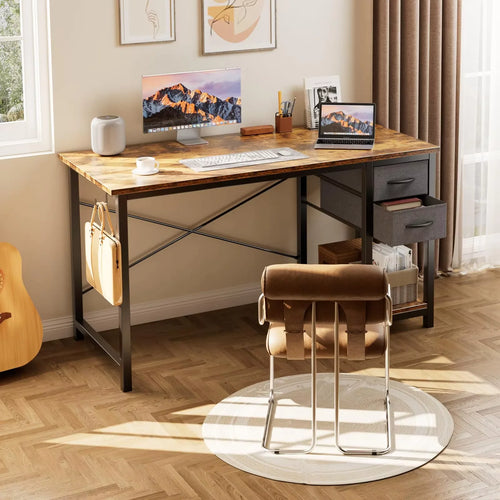 Bureau informatique avec 2 tiroirs de rangement