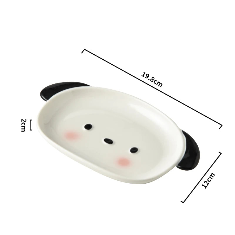Assiette et coupelle à sauce en forme de chiot