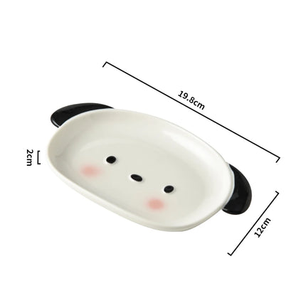 Assiette et coupelle à sauce en forme de chiot