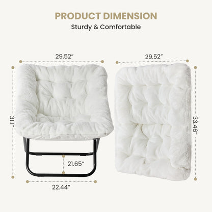 Silla platillo plegable de piel sintética de 28 pulgadas