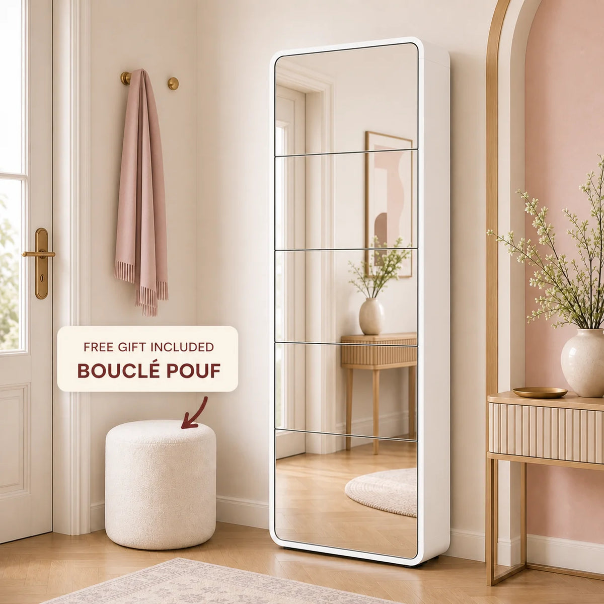 Florvya contract role:boucle pouf free gift informational