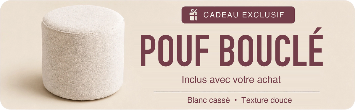 Florvya Liora Bouclé Pouf gift banner — FR